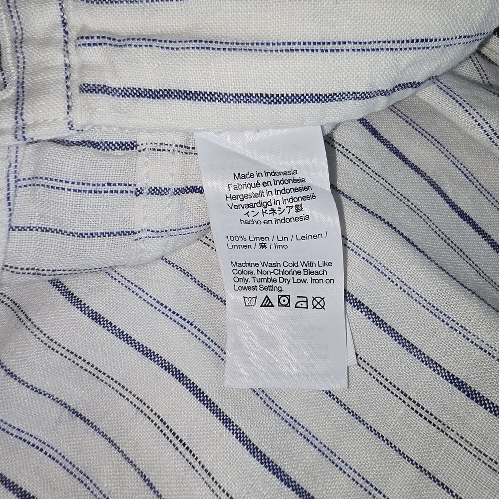 NWT Madewell The Zoe Striped Wide-Leg 100% Linen Pants Sz 6 - Picture 11 of 11